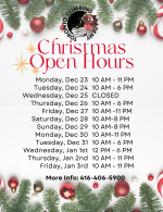 Holiday Hours!!